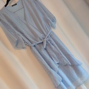Elegant Light Blue High Low Dress